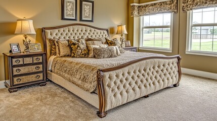 Cozy and Elegant Bedroom with Plush Bed