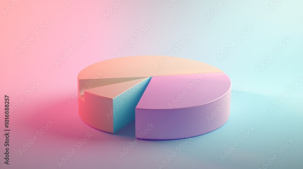 Poster modern pastel pie chart design for data visualization