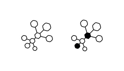 Atp Molecule icon design with white background stock illustration