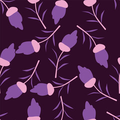 Vector illustration of a seamless floral pattern with spring flowers. Lovely floral background in sweet colors