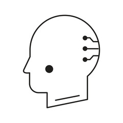 AI-Driven Human Cognitive Enhancement Vector Icon Design,