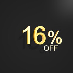 gold percentage sale with blak background