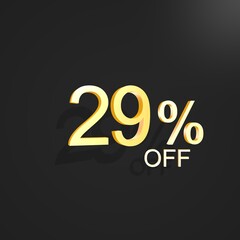 gold percentage sale with blak background