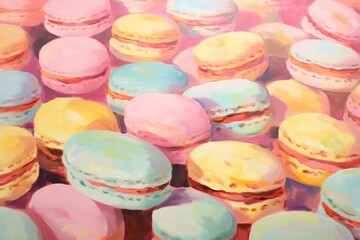 Macaron pattern backgrounds painting macarons.