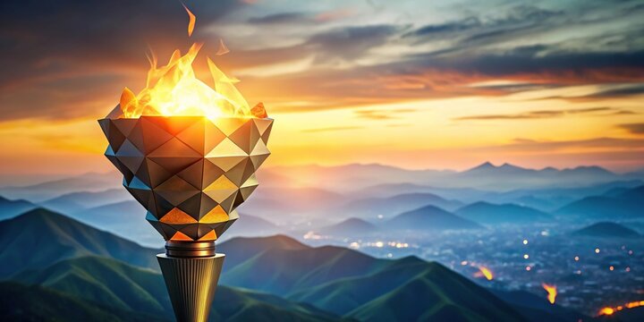 abstract geometric torch of unity and hope