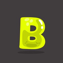 Jelly Alphabet letter B, jelly fonts a to z , shiny alphabets.