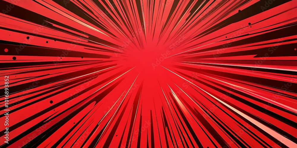 Wall mural a bold and striking red grunge background with a sunburst effect, creating a dynamic and eye-catchin