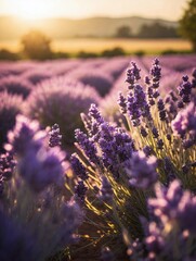 lavender field at sunset