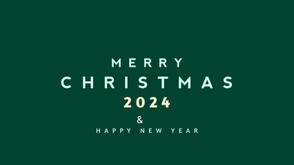 Fototapeta premium Merry Christmas 2024 and happy new year 2025 wishes greeting card or banner design.