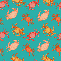 Sea crabs  seamless