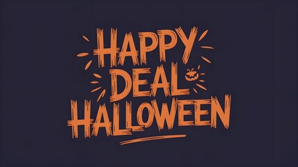 Happy Deal Halloween Greeting Card Design with Pumpkin Illustration