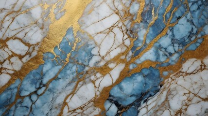 Luxurious Blue and Gold Marble Texture with Elegant Patterns