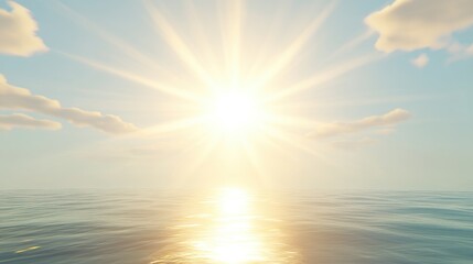 Obraz premium Bright Sunrise Over Calm Ocean Waters