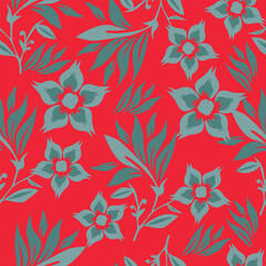 Creative collage contemporary floral seamless pattern leaf. Fashionable template for design. 