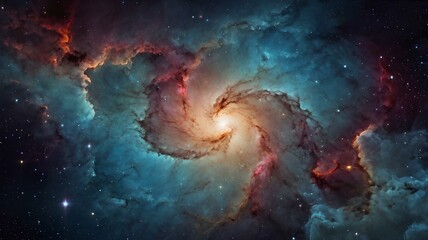 Stunning Celestial Nebula with Vibrant Cosmic Colors and Stars