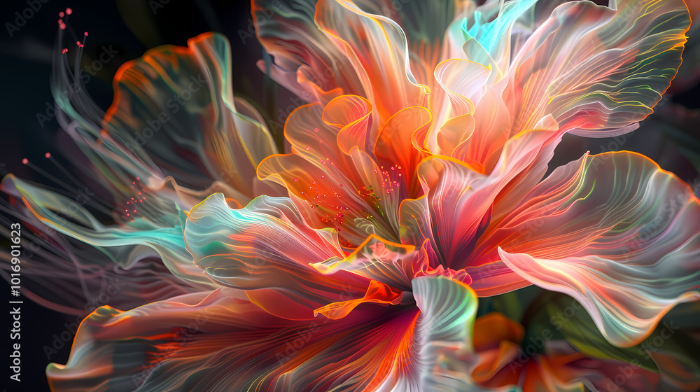 Poster abstract fractal background generated ai