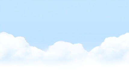 Serene Blue Sky with Fluffy White Clouds