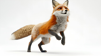 Obraz premium Realistic Fox Leaping with Full Motion Blur Effect in a Natural Setting