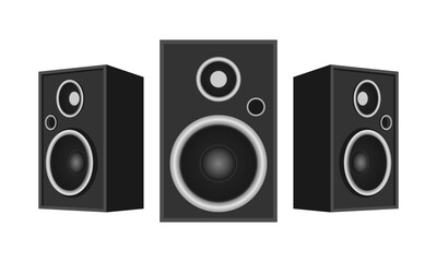sound speaker bass boxes set vector illustration isolated on white background.