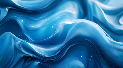 Abstract Blue Wavy Background, Digital Art Illustration