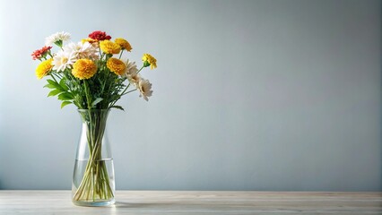 Fototapeta premium Minimalist bouquet of flowers still life with flowers in vase