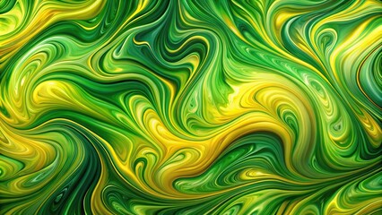 Fototapeta premium Abstract green and yellow liquid background with swirl texture