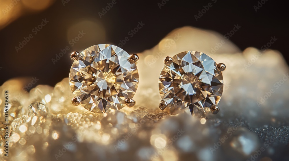 Poster sparkling diamonds on soft background