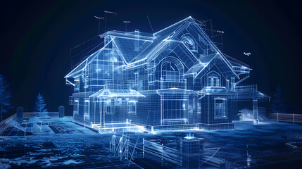 christmas house in the night genarated AI