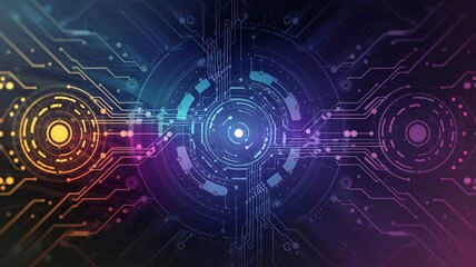 Abstract tech background with sleek circuit patterns, glowing connections, and dynamic energy lines, representing digital innovation.