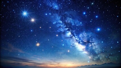 Naklejka premium Minimalist clean night sky with stars