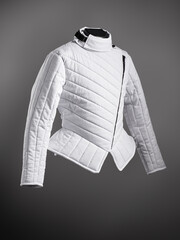 Historical fashion. Medieval knight cloth. Padded jacket gambeson.