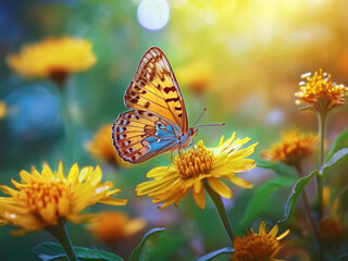 Obraz premium butterfly on flower