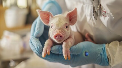 Piglets receiving veterinary care in their nursery, emphasizing animal health practices