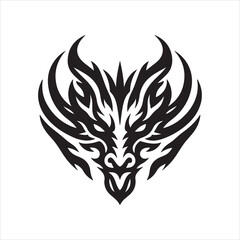 Logo face of a dragon, emblem silhouette on white background
