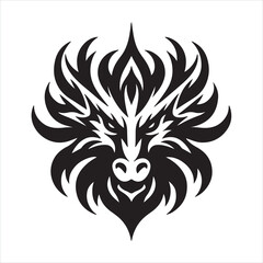 Logo face of a dragon, emblem silhouette on white background
