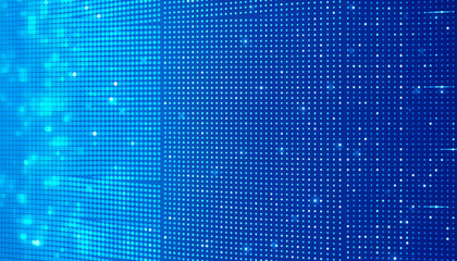 Fototapeta premium Dot blue pattern screen led light gradient texture background. Abstract technology big data digital background. 3d rendering isolated with white highlights, png