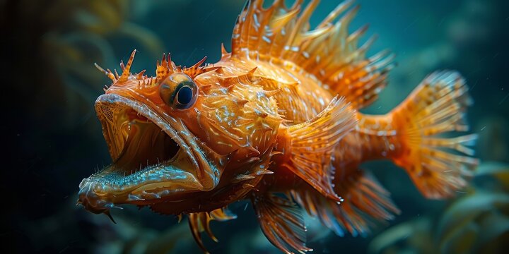 Mysterious anglerfish in the  ocean  