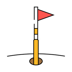 golf flag line icon vector. golf flag sign. isolated symbol illustration