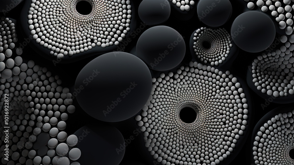 Aufkleber abstract background with dotted fractal ornament and science styled cellular mesh