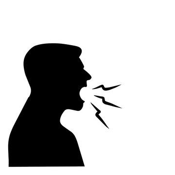 recommend clip art: silhouette of a person with a angry face and loudest 