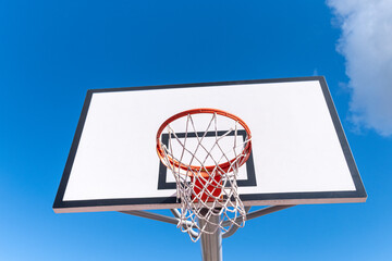 Basketball basket on an outdoor public court