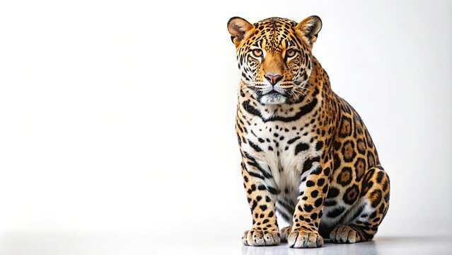 Minimalist illustration of a jaguar with an abstract design, isolated on a white background