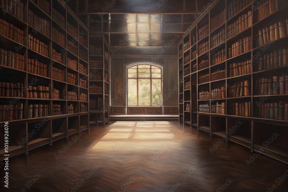 Poster library background architecture publication bookshelf.