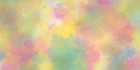 abstract watercolor background with pink and yellow, blue color.  Old grunge textures design, painted watercolor background on paper texture.	
