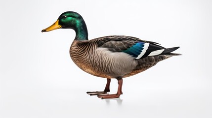 Obraz premium A Mallard Duck on a White Background