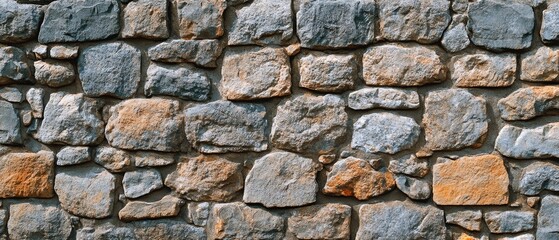 Fototapeta premium Texture of a stone wall. Old castle stone wall texture background. Stone wall as a background or texture. Part of a stone wall