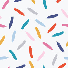 Abstract colorful brushstroke pattern on white background. Seamless design for wallpaper, textile, and poster