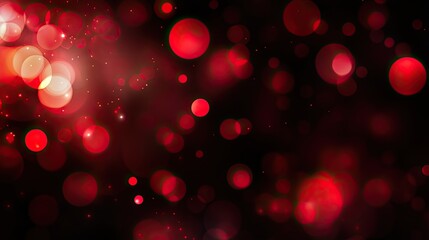 Red bokeh of lights on a black background. 