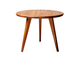 Round wooden table in modern design