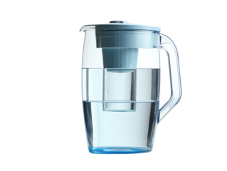 Water filtration pitcher with clear liquid